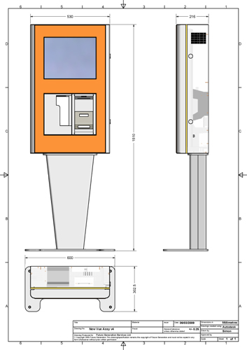 The V32 Mark II is designed to be a Floor Standing that can also be mounted against a wall or Wall Mounted without the base. It can also have a passive second screen at the rear for advertising or information.